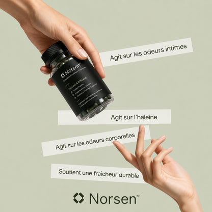 Fini les mauvaises odeurs avec Norsen™. Plus de fraîcheur. Plus de confiance.